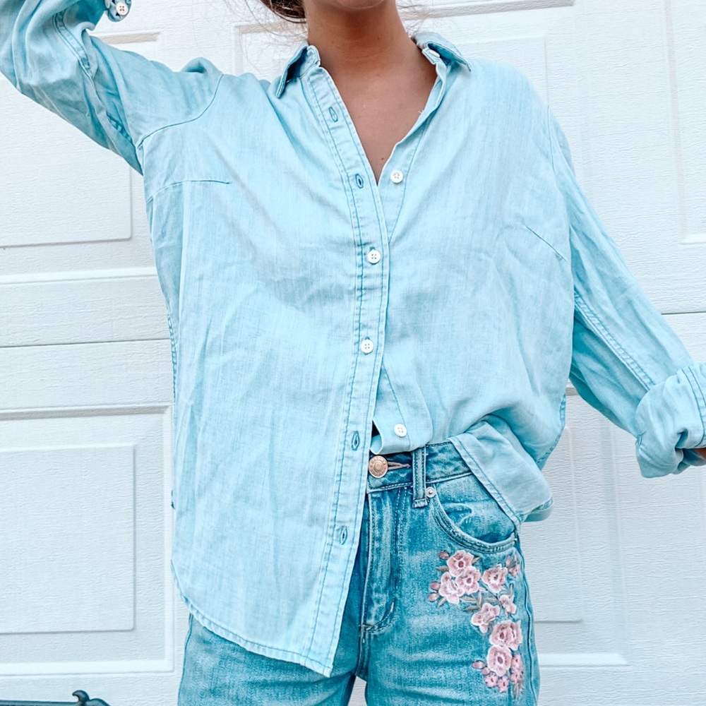 Frame Denim Collared Top Sz Small